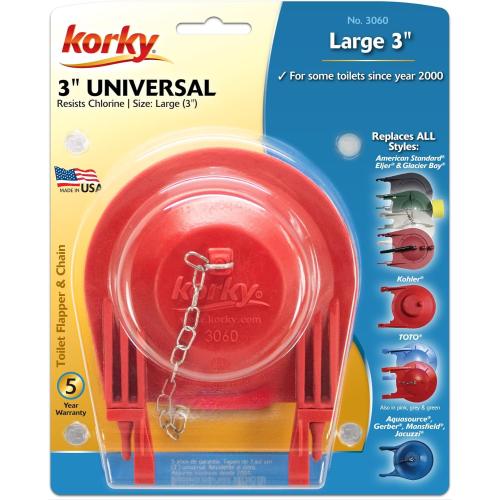 Korky Large 3-Inch Premium Toilet Flapper
