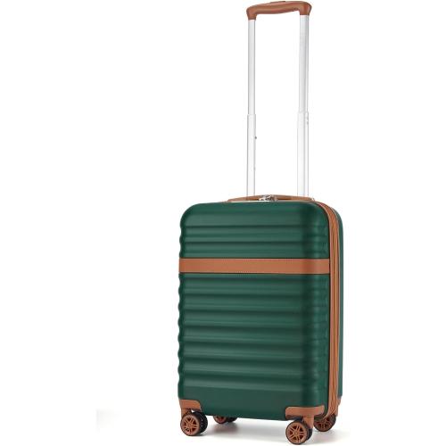 Kono Airline Approved Carry On Luggage 22x14x9 inches, with TSA Lock, 20 Inch Expandable Lightweight Hardshell Suitcase (Green, Suitable for 1-3 Days of Travel)