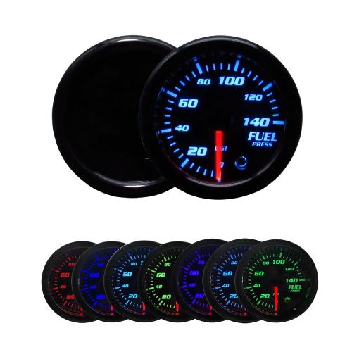 2''52mm Fuel Pressure Gauge 0-140 PSI with Sensor Tinted 7 Color Gauge Kit
