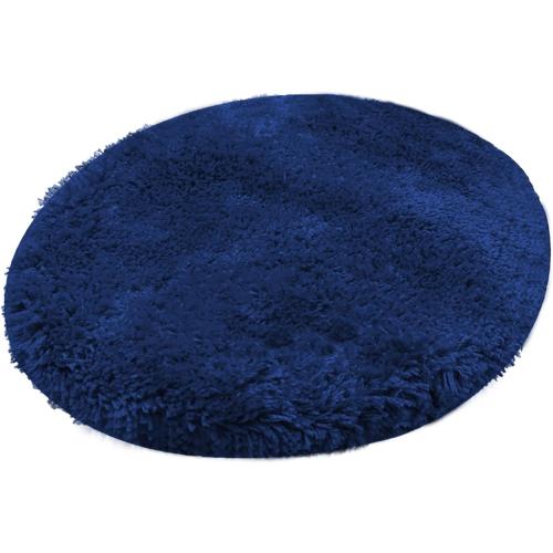 Reyox Plush Shaggy Bath Rug, Contour Mat and Toilet Lid Cover, Soft Microfiber Non Slip Bathroom Rugs Navy Blue Lid Cover