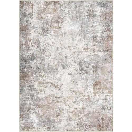 UERMEI 7x9 Area Rug Living Room Rugs - Washable Neutral Modern Abstract Soft Thin Large Rug Indoor Floor No Slip Rug Carpet for Bedroom Under Dining Table Home Office Decor - Brown Grey