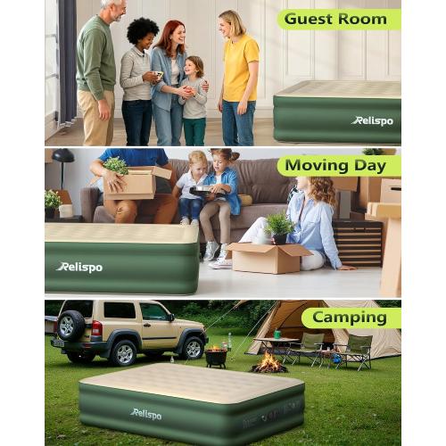 Air Mattress Queen with Built in Pump, Full-Wrap Pongee Fabric