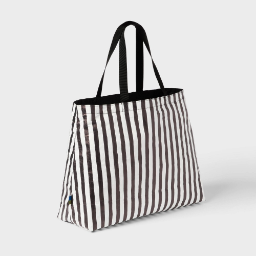 Water Resistant Reversible Tote Bag - Open Story™ Black/White Stripe: Softside Non-Woven (4)