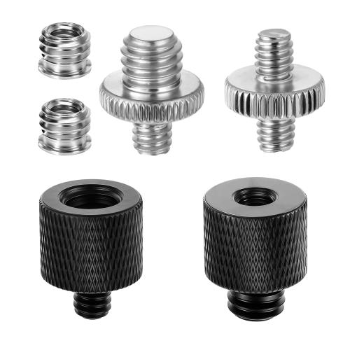 Tripod Screw Adapter 6 Pcs Aluminum Threaded Converter 1/4 Male to 3/8 Female and 3/8 Male to 1/4 Female for Tripod Camera Monitor Mic Stand Light Stand