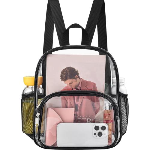 Clear Backpack for Stadium Events Clear Backpack with Front Pocket for Concert Sport Fashion Women Backpack Events Work Travel