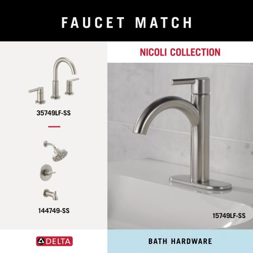 3pk Delta Nicoli Spotshield Brushed Nickel Double Wall Mount Towel Hook
