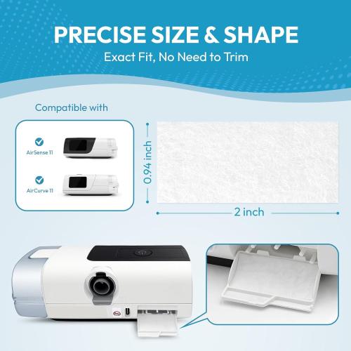 60-Pack Premium CPAP Filters Compatible with Airsense 11 & Aircurve 11 Machines, Ultra Fine Replacement with Extra Thick, High Filtration & Smooth Airflow, Travel Friendly