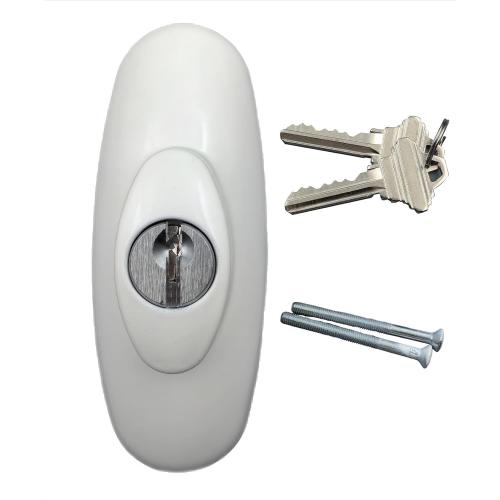 Keyed Lock Assembly, Fit Andersen Tribeca Style Exterior Keyed Lock with Keys, Suitable for Patio Doors, Quality Upgrade, RH - Metallic White