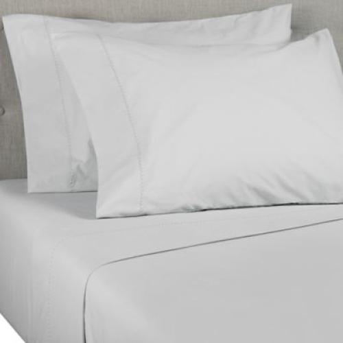 Wild Sage Brushed Cotton Percale 300-Thread-Count Queen Sheet Set in Lunar Rock