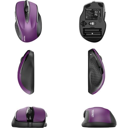 TECKNET Wireless Mouse, 2.4G Ergonomic Optical Mouse, Computer Mouse for Laptop, PC, Computer, Chromebook, Notebook, 6 Buttons, 24 Months Battery Life, 2600 DPI, 5 Adjustment Levels