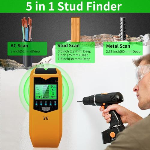 Stud Finder Wall Scanner 5-in-1 with Live Wire Detection