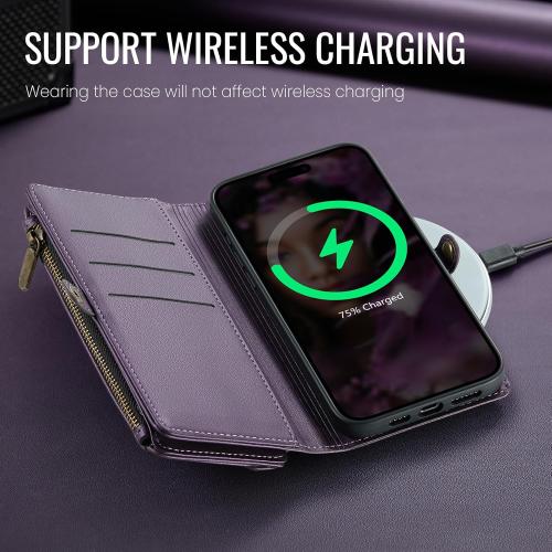 Defencase for Google Pixel 9 Pro XL Wallet Case with Card Holder, Purple