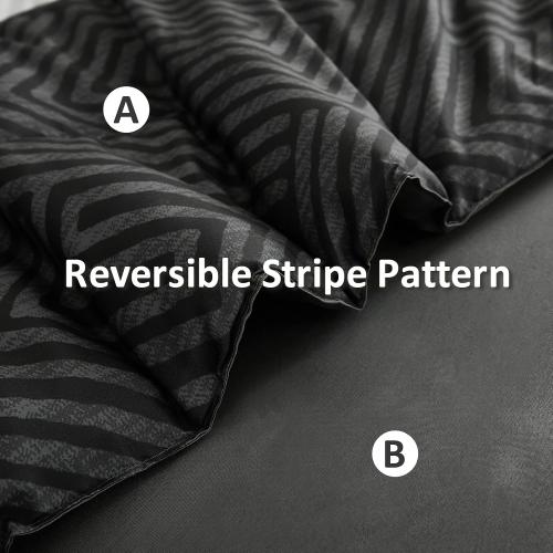 Black and Grey Comforter Set Queen Size 7 Piece Bed in a Bag
