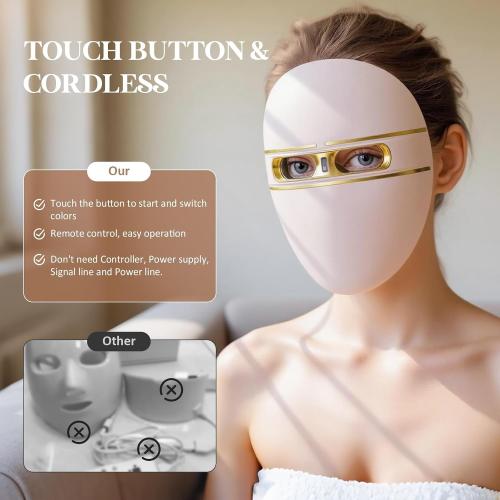FSA LED Face Mask Light Therapy, Red Light Therapy for Face Wrinkle, Blue Light Therapy Mask for Face Acne, Rechargeable