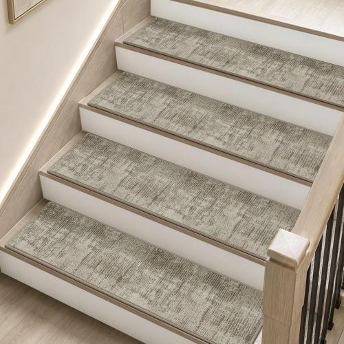 JSEI Stair Treads, 15 Pack 8 X 30, Light Beige/Taupe Gray