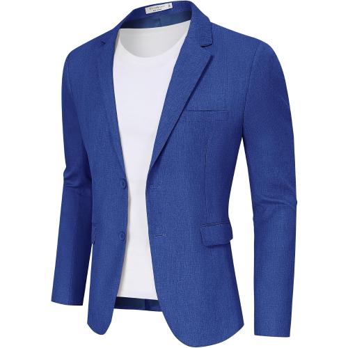 Sport Jackets for Men Blazer Business Casual Light Grey Sport Coats Outfit Notch Lapel 2 Button Regular Fit Mens Suit Coats & Blazers Trendy Work Professional Sport Coat Blazer(Blue M)