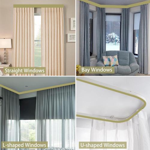 Premium Ceiling Curtain Track System, Flexible and Durable Design for Effortless Gliding, Ideal for Shower Window RV Room Dividers, Privacy and Home Décor
