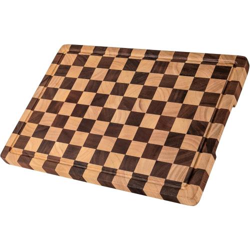 Checkered Cutting Boards for Kitchen, Wooden Chopping Board
