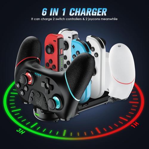 VidPPluing 2 Pack Switch Controllers with Charging Dock for Switch | Switch 2 Controller with Motion Control/Dual Vibration/Turbo/Wake up/Charging Cable/600mAh Battery