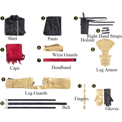 Vincent Valentine Cosplay Costume, Adult Men FF7 Game Uniform Outfits for Halloween Party
