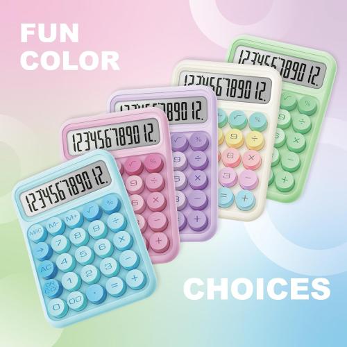 CATIGA Mechanical Switch Calculator, Blue Calculator with 12 Digit Large LCD Display & Big Buttons for Office Desk, Classroom Math, Back to School Supplies, Cute Aesthetic Desk Accessories