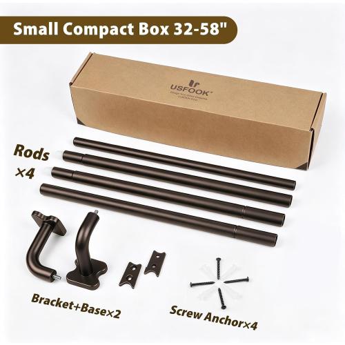 USFOOK Blackout Curtain Rod 32 to 58, Bronze Window Treatment Rod