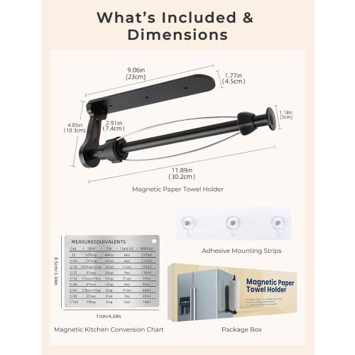 Magnetic Paper Towel Holder for Fridge, Kitchen, Bathroom, Garage, Rv