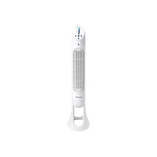 Honeywell 40 inch Bedroom and Living Room White Oscillating QuietSet Tower Fan with 5 Levels of Quiet Remote Control and Powerful Airflow for Fast Whole Room Cooling HYF260W