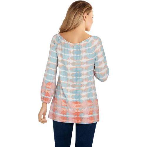 Large Ruby Rd. Women's Tie Dye Jersey Knit Sweater Petite