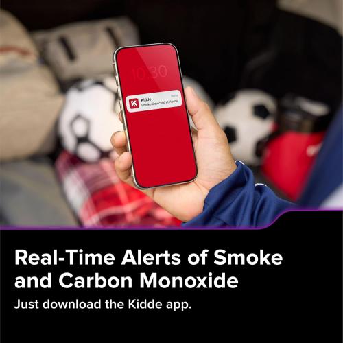 Kidde Hardwired Kidde App Enabled Smart Smoke and Carbon Monoxide Detector, AA Battery Backup, Voice Alerts, Interconnected Alarm