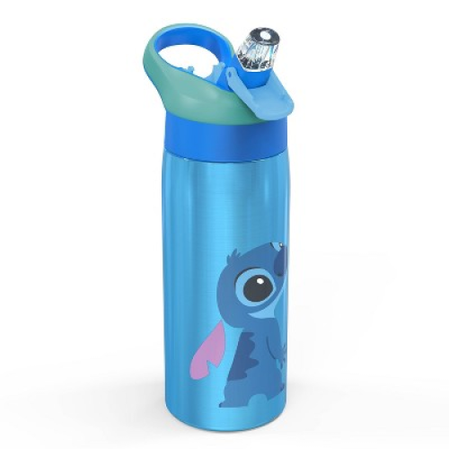 Stitch 19oz Stainless Steel Double Wall Water Bottle - Zak Designs: Kids Disney Portable Drinkware, Dishwasher-Safe