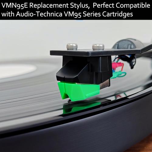 AT-VMN95E Record Player Needles Compatible with Audio-Technica AT-LP120XUSB,AT-LP120XBT-USB Record Player, Diamond Elliptical Stylus Needles Replacement for VM95 Series Turntable Cartridges
