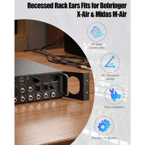 Rack Mount Ears Fits for Behringer XR16 XR18 SD18 & Midas MR16 MR18
