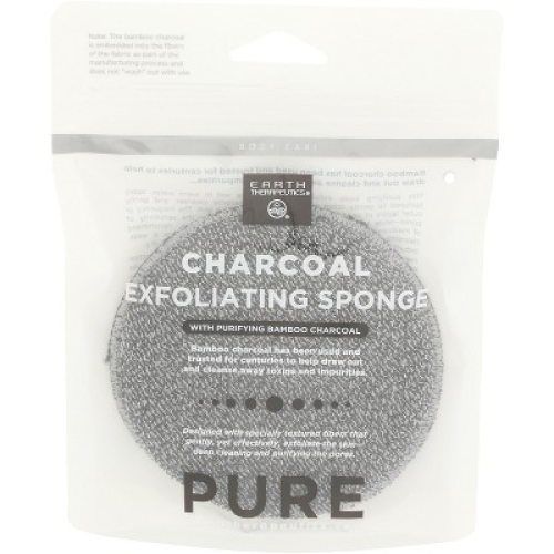 Earth Therapeutics - Charcoal Exfoliating Round Sponge - 1 each