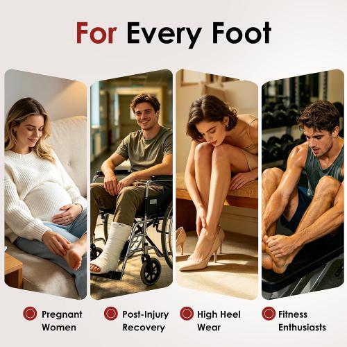 Plantar Fasciitis Night Splint Sock, Upgraded Achilles Tendonitis Brace with Massage Ball for Women & Men, Soft & Comfortable Foot Drop Night Splint for Morning Pain Relief, Small-Black