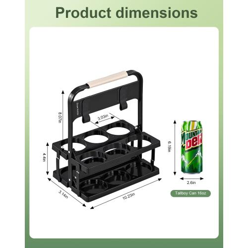 Portable Drink Carrier with Handle, Take Out Cup Carrier for Doordash Accessories Grubhub Postmates Drivers, Foldable Reusable Cup Holder to Go for Coffee Soft Drink Pint Beer Beverage