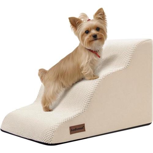 Aodisman Dog Stairs for Small Dogs,3 Step Dog Ramp for Couch,Non-Slip Steps