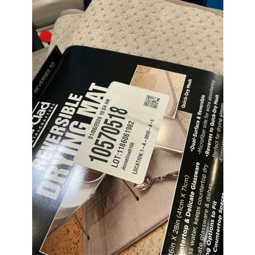 All-Clad Premium Reversible Dish Drying Mat for Kitchen: 16 x 28 Ultra-Absorbent, Long-Lasting, No Condensation, and Oversized for Large Pots and Pans - 1 Pack, Titanium