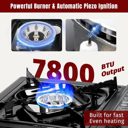 SHINESTAR Portable Butane Camping Stove with Carrying Case, 7800 BTUs