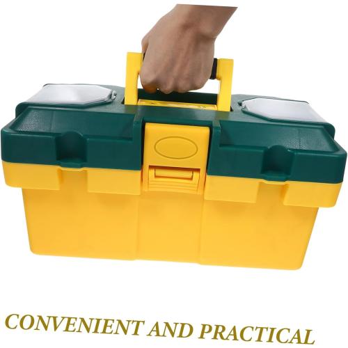 LITTLE DIRTY‼️Large Capacity Plastic Toolbox Organizer Locking Portable Lightweight Tool Storage Box for Handheld Tools Multipurpose Industrial-grade Storage for Outdoor and Travel Use