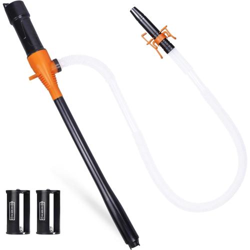 FUELIO Fuel Transfer Pump - Battery Operated Gas Pump - Battery Powered Water Pump - Liquid Transfer Pump for Water Gasoline Pump With Clip, 2.2GPM, 3FT Long Hose