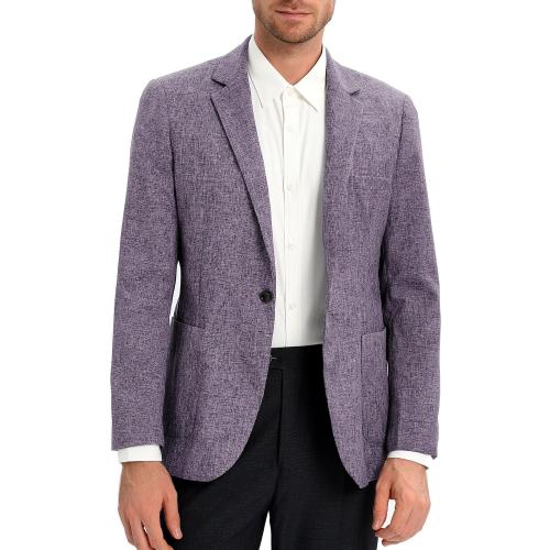 Men's Sport Coats & Blazers Linen Suit Jacket for Men Casual Sport Coat Lightweight Suits Blazer Jacket for Men Business Work Office Slim Fit One Button Fashion 2024 Light Blue Gray L