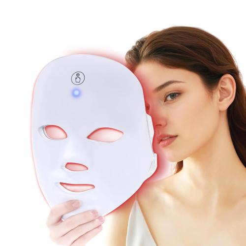 Red Light Therapy for face,Blue LED Light Therapy Mask,7-1 Colors LED Facial Skincare Mask at Home,USB Rechargeable,Cordless