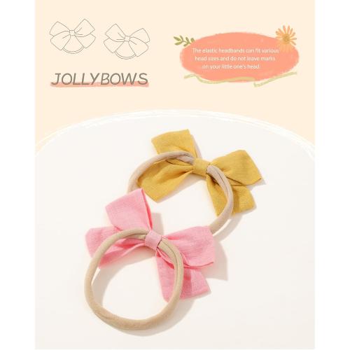 jollybows 20pcs Baby Girls Nylon Hair Bows Headbands Linen Hair Bands