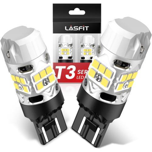 LASFIT T3 7443 7440 LED Bulb Reverse light with Built In Resistor Canbus Ready 7441 7444 W21W LED White Bulb for Backup Parking Daytime Running Light Side Marker Turn Signal(2pcs)