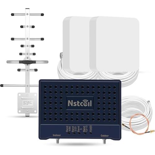 Cell Booster for Home, Up to 7000Sq. Ft,Cell Phone Booster for Rural Area with 2 Indoor Panel Antennas,Boosts 5G 4G LTE for All U.S. Carriers (Blue)
