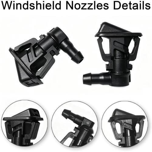 Windshield Washer Hose Jet fluid Spray Nozzles repair kit Compatible with 2013-2019 Wrangler JK JKU, 2013-2017 Jeep Wrangler Replaces 68197414AB, 68164356AB Windshield Washer Hose