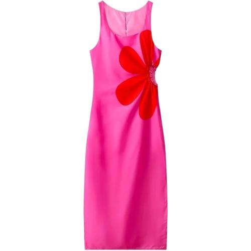 Size S Printed Dresses for Women Sundress Midi Beach Sleeveless Party Elastic Waist Dresses
