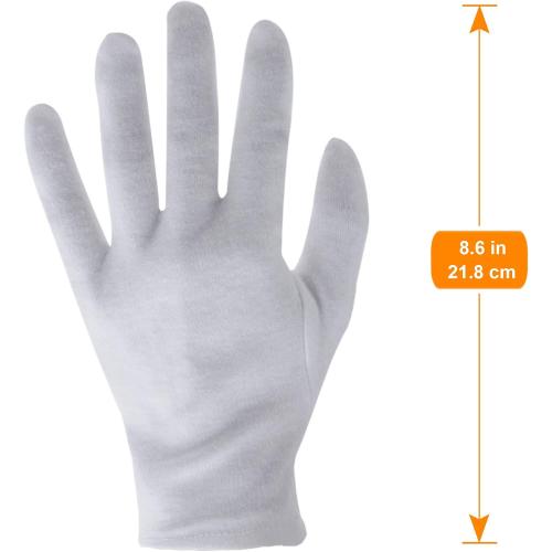 3 Pairs White Cotton Gloves for Dry Hands Eczema SPA Moisturizing - Work Glove Liners for Serving Costume Inspection