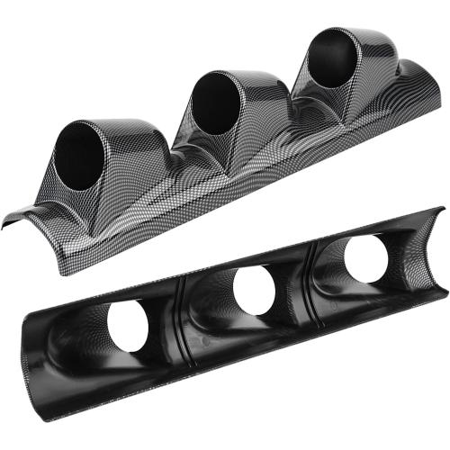 Gauge Pod, 52mm 2 Inch Universal Triple 3 Holes Meter Pillar Pod,Gauge Mount Pod,Universal Carbon Fiber three gauge holder Pod Holder Brat Duty Racing Sport (Dual (3 Holes